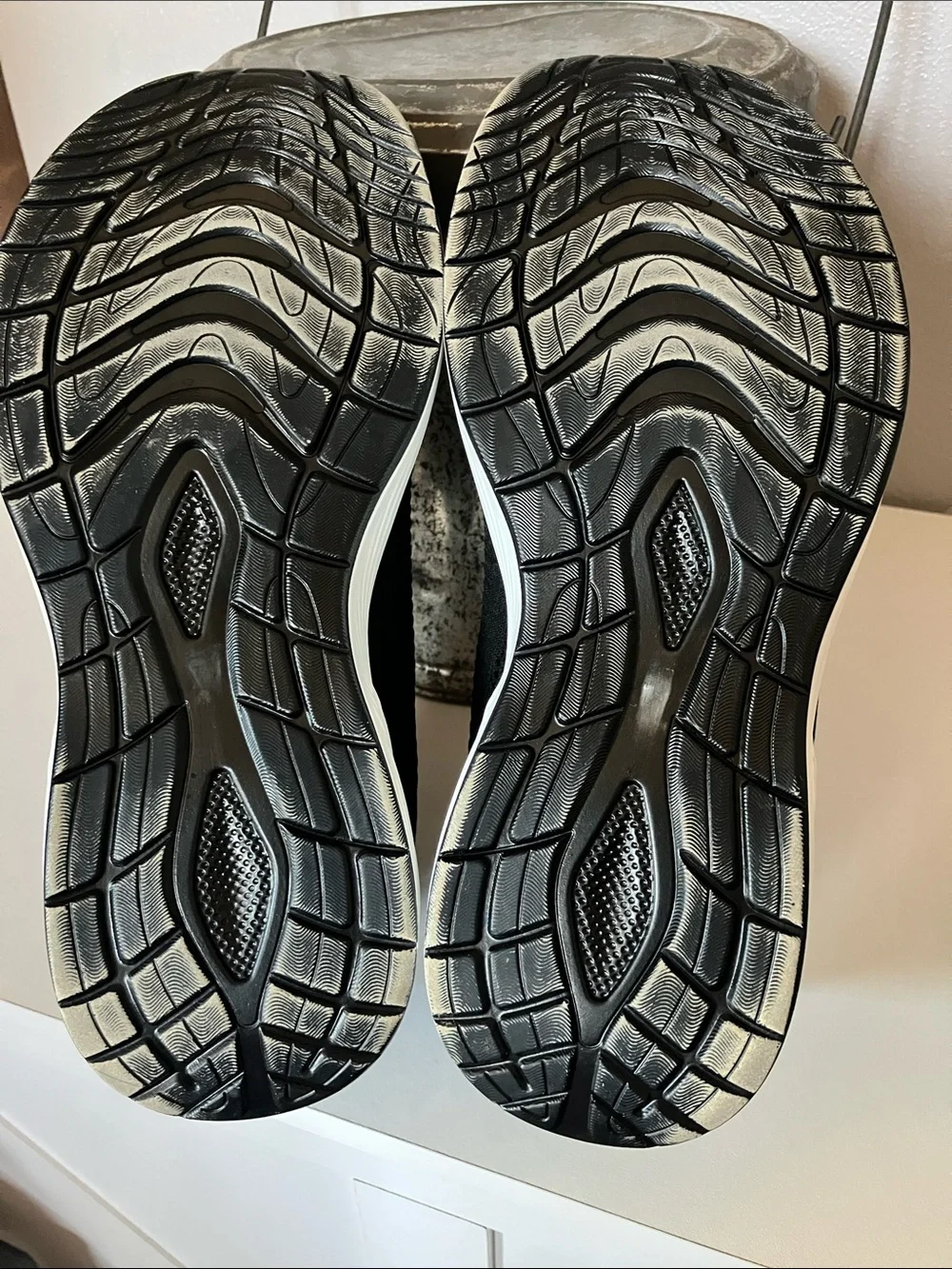 Black Women's Athletic Running Shoes with Cushioned White Sole